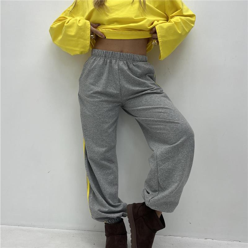 pantalone felpato con polsino grey